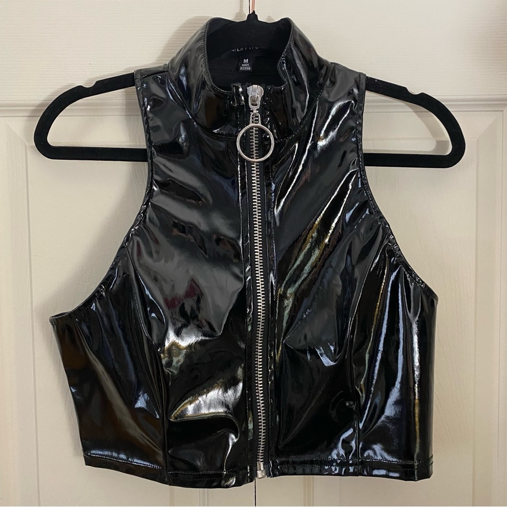 Dolls Kill Current Mood Zip-Up Crop Top